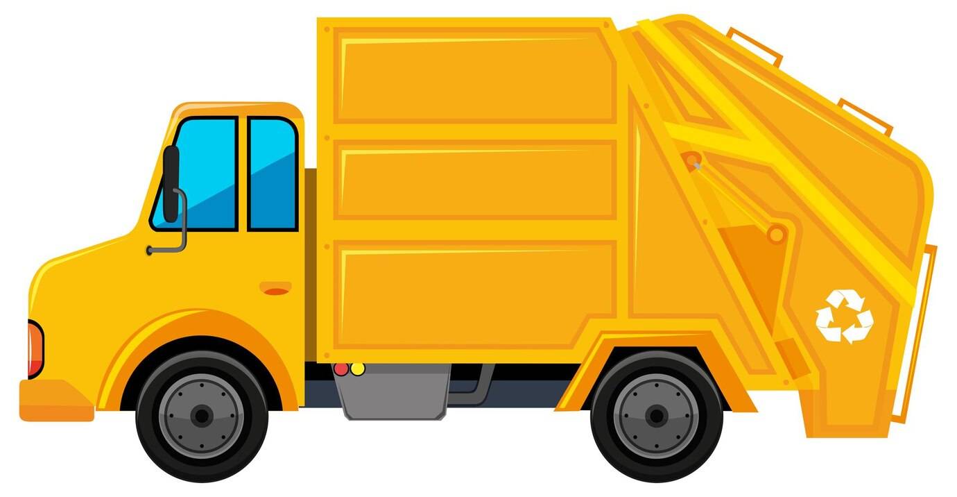 yellow color garbage truck
